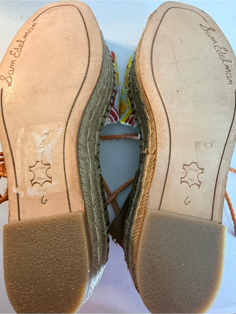 NIB Sam Edelman “Neera” Beaded Platform Boho Espadrille Sandal Size 6 - Picture 14 of 16